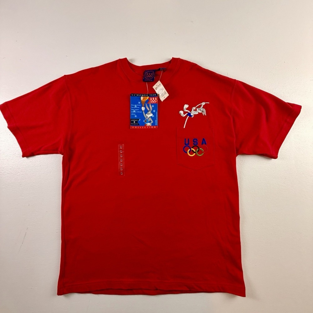 Vintage US Olympic Team 1996 Bugs Bunny Looney Tunes, Red, T-Shirt Mens L